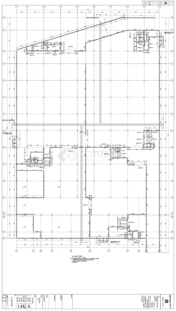 福州实验学校中学食堂-地下室结构施工CAD图-图一