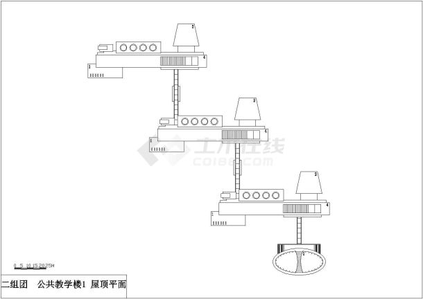 某大学西校区第二三组团CAD建筑方案设计公共教学楼-图一