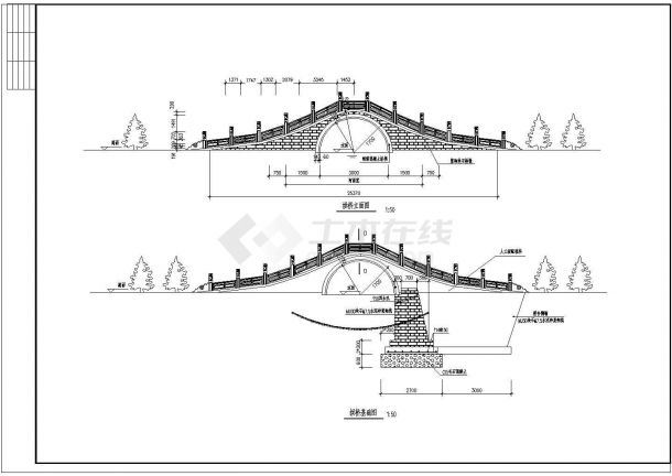 某景区古典石桥建筑详细设计方案施工CAD大样图纸-图二