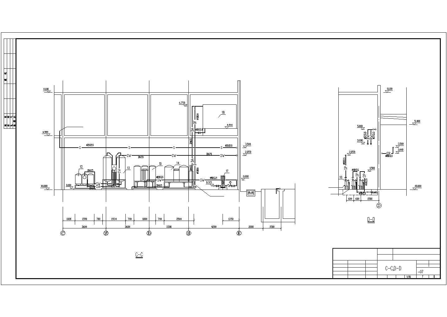 某药厂锅炉房建筑设计施工方案CAD图纸