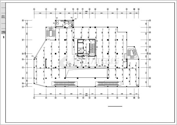 某 -1+21层商住楼给排水设计cad平面图（长49.8米 宽31.6米）-图一