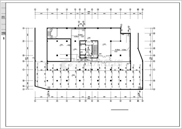 某 -1+21层商住楼给排水设计cad平面图（长49.8米 宽31.6米）-图二