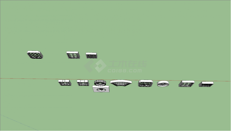 多种精美图案花纹花窗su模型-图一