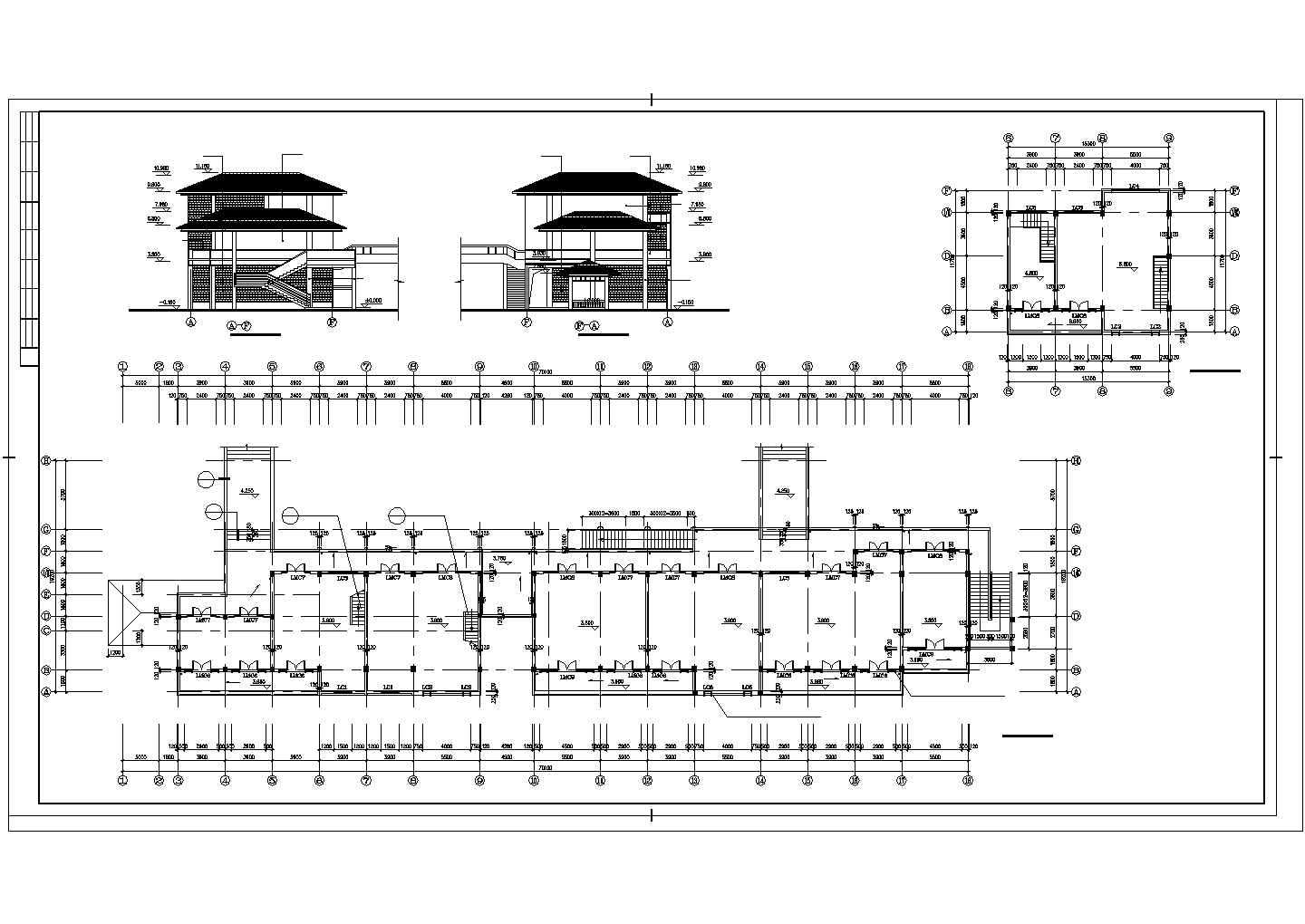 某商业街建筑全套设计施工方案CAD图纸