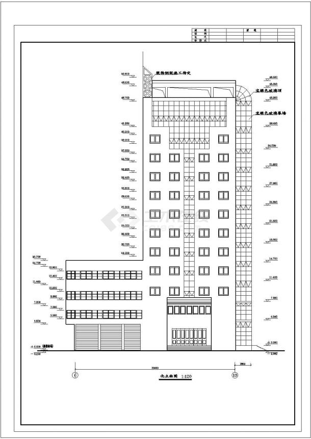 某城区十二层酒店建筑扩初设计施工方案CAD图纸-图二