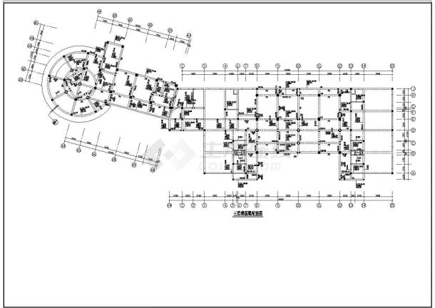 多层烟厂招待中心框架规划CAD布置图-图一