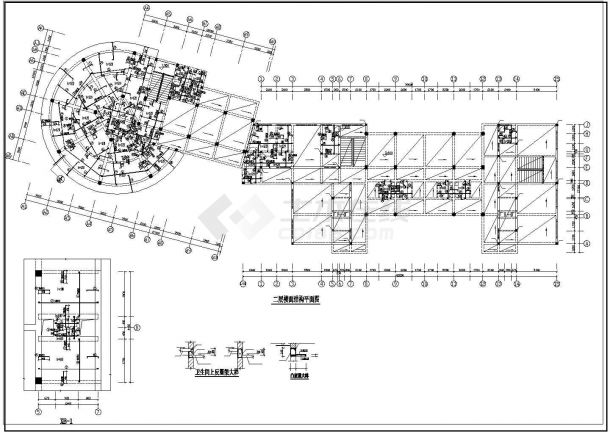 多层烟厂招待中心框架规划CAD布置图-图二