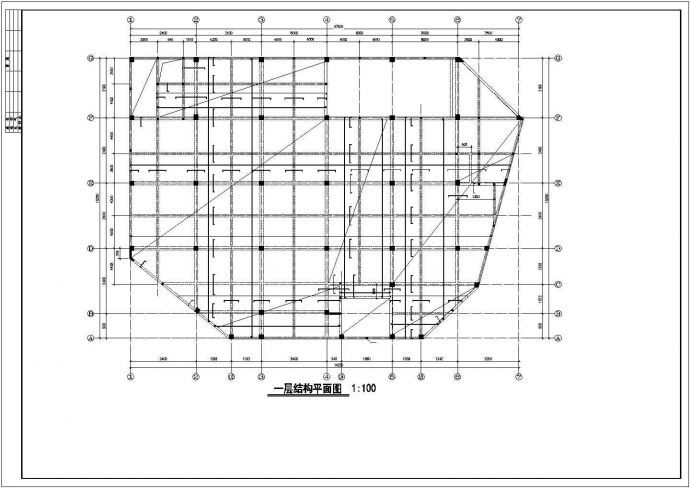 大型商场框架结构CAD参考图_图1