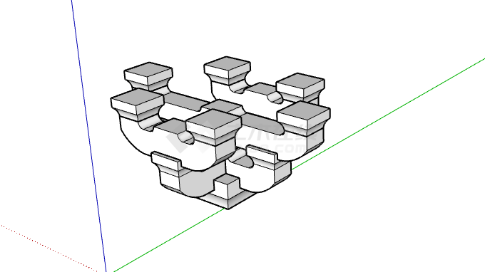 白色别致斗拱的SU模型设计-图一