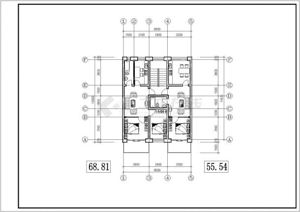 北方住宅户型多层公寓楼全套建筑施工设计cad图纸-图二