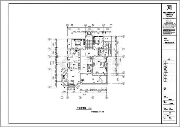 某二层砖混结构新农村豪华型别墅设计cad建筑方案图（含设计说明，含效果图）-图一