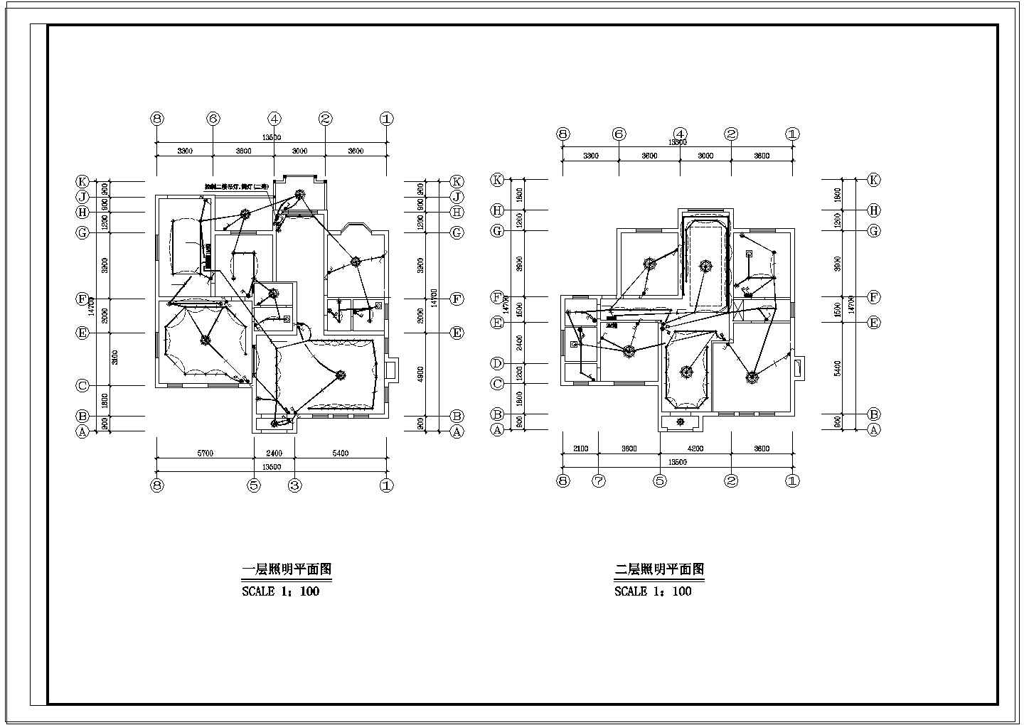 某带有按摸浴缸的住宅电气设计图