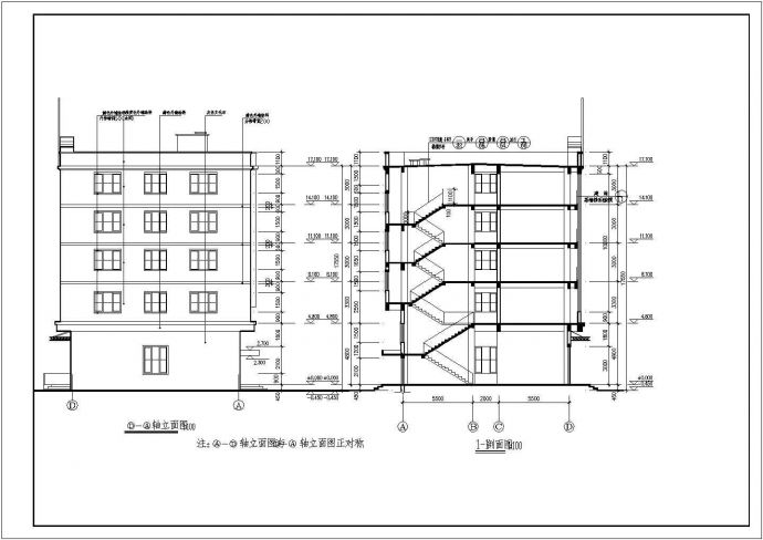 某互联网公司五层办公楼建筑设计图纸_图1