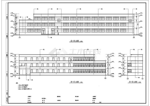 某大学教学楼建筑规划cad施工图-图一