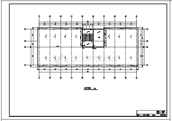 土木工程毕业设计_办公楼设计_5300平方米某五层钢框架结构办公楼建施cad图(含计算书，毕业设计)-图二