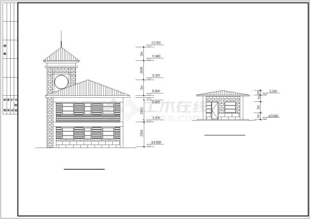 某小区双层高档花园会所建筑设计CAD施工图（含花园总平面设计）-图二