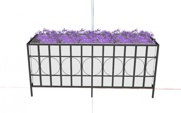 紫罗兰植物花箱su模型_图1