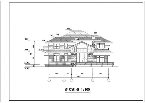 某二层框架结构欧式独栋别墅（建筑面积360平方米）设计cad建筑方案图（含设计说明，含效果图）-图二