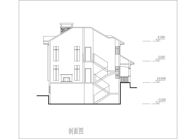 某二层带地下层框架结构简欧独栋别墅设计cad全套建筑施工图（含设计说明，含效果图）_图1