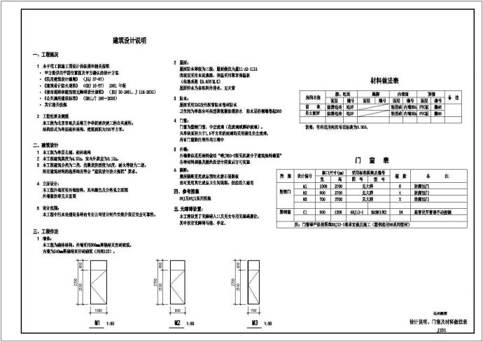 天津某中学190平米单层砌体结构建筑设计CAD图纸_图1