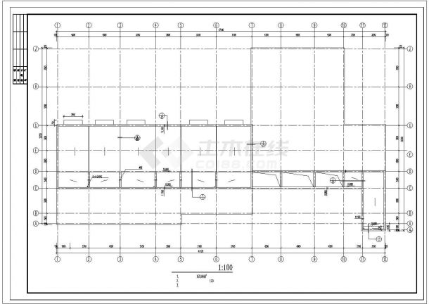 3层大型高档会所建筑设计CAD施工图（含顶层平面设计）-图一