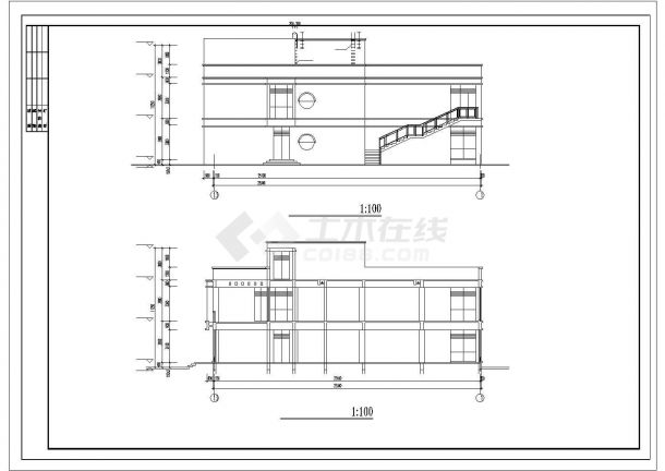 3层大型高档会所建筑设计CAD施工图（含顶层平面设计）-图二