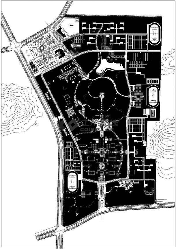 温州市某职业学院校区平面规划设计CAD图纸-图一