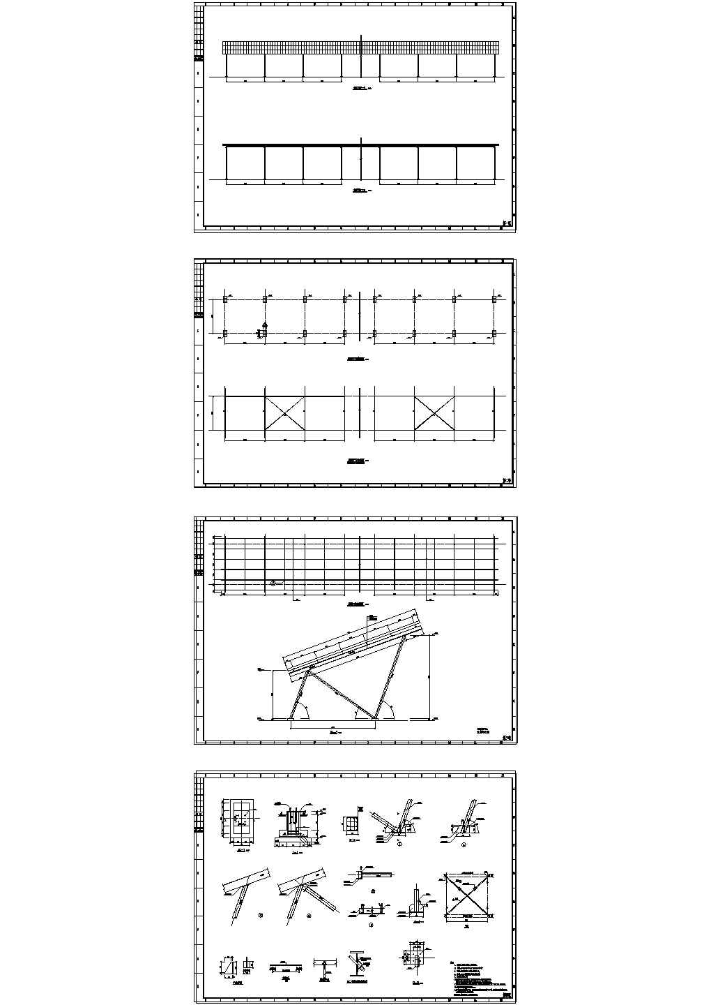 太阳能光伏板车棚结构CAD图