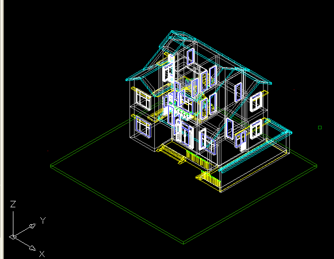 某二层框架结构新农村住宅设计cad建筑方案图（含三维模型图，含效果图）_图1