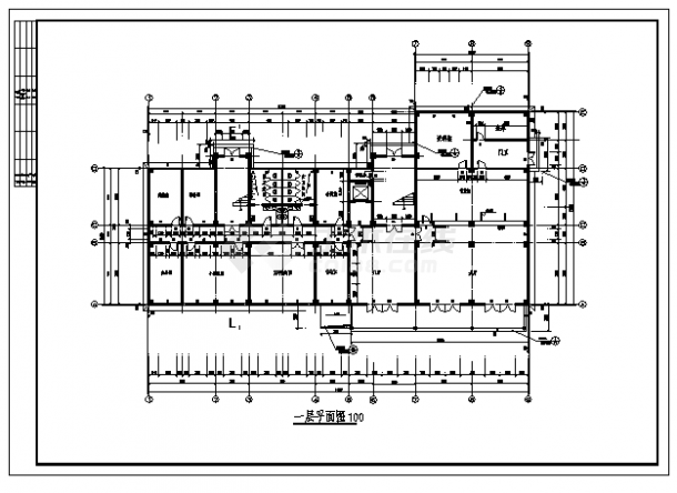 土木工程毕业设计_办公楼设计_4400平方米某六层办公楼全套建施cad图(含计算书，毕业设计)-图一