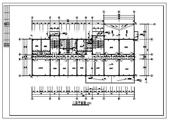 土木工程毕业设计_办公楼设计_4400平方米某六层办公楼全套建施cad图(含计算书，毕业设计)-图二