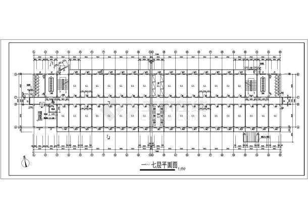 某地农业大学11号学生公寓设计cad施工图-图二