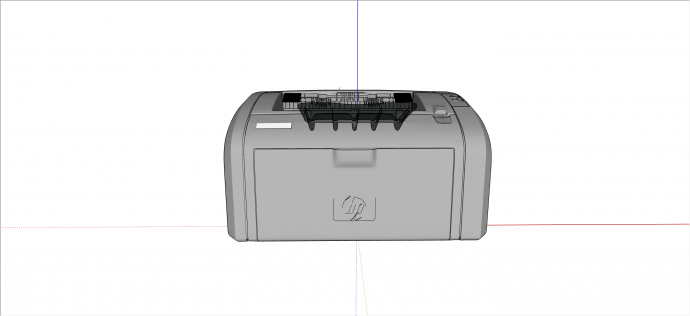 现代灰色简单打印机办公器材su模型_图1