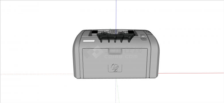 现代灰色简单打印机办公器材su模型-图一