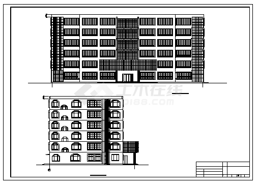 土木工程毕业设计_办公楼设计_6600平方米某六层公司办公楼建施cad图(含计算书，毕业设计）-图二
