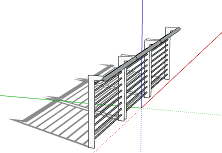 灰色现代不锈钢栏杆 su模型-图二