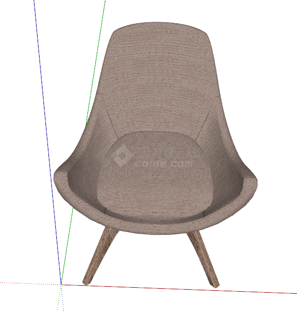 土米色沙发茶几休闲椅su模型 -图二