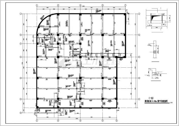 某框架结构商厦结构设计CAD图_商厦设计-图二
