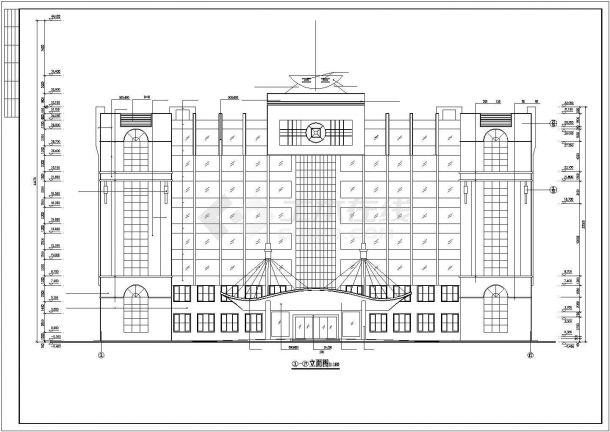 嘉兴市某高级中学1.1万平米8层教学楼综合楼建筑设计CAD图纸-图二