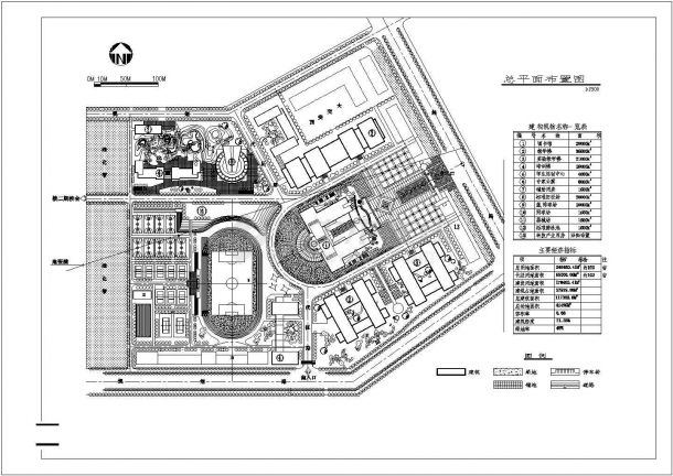 某大学教学楼总体规划设计施工规划CAD图-图一