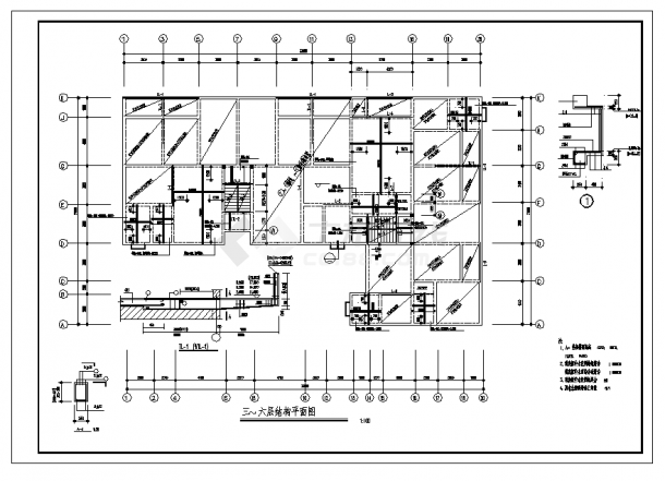 武汉7层砖混住宅楼结构设计施工cad图纸，含设计说明-图一