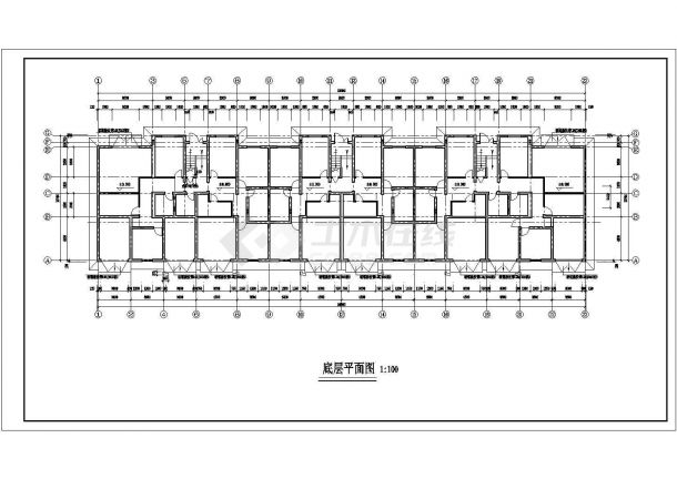 某地大型精致小区多层住宅建筑设计cad图纸-图二