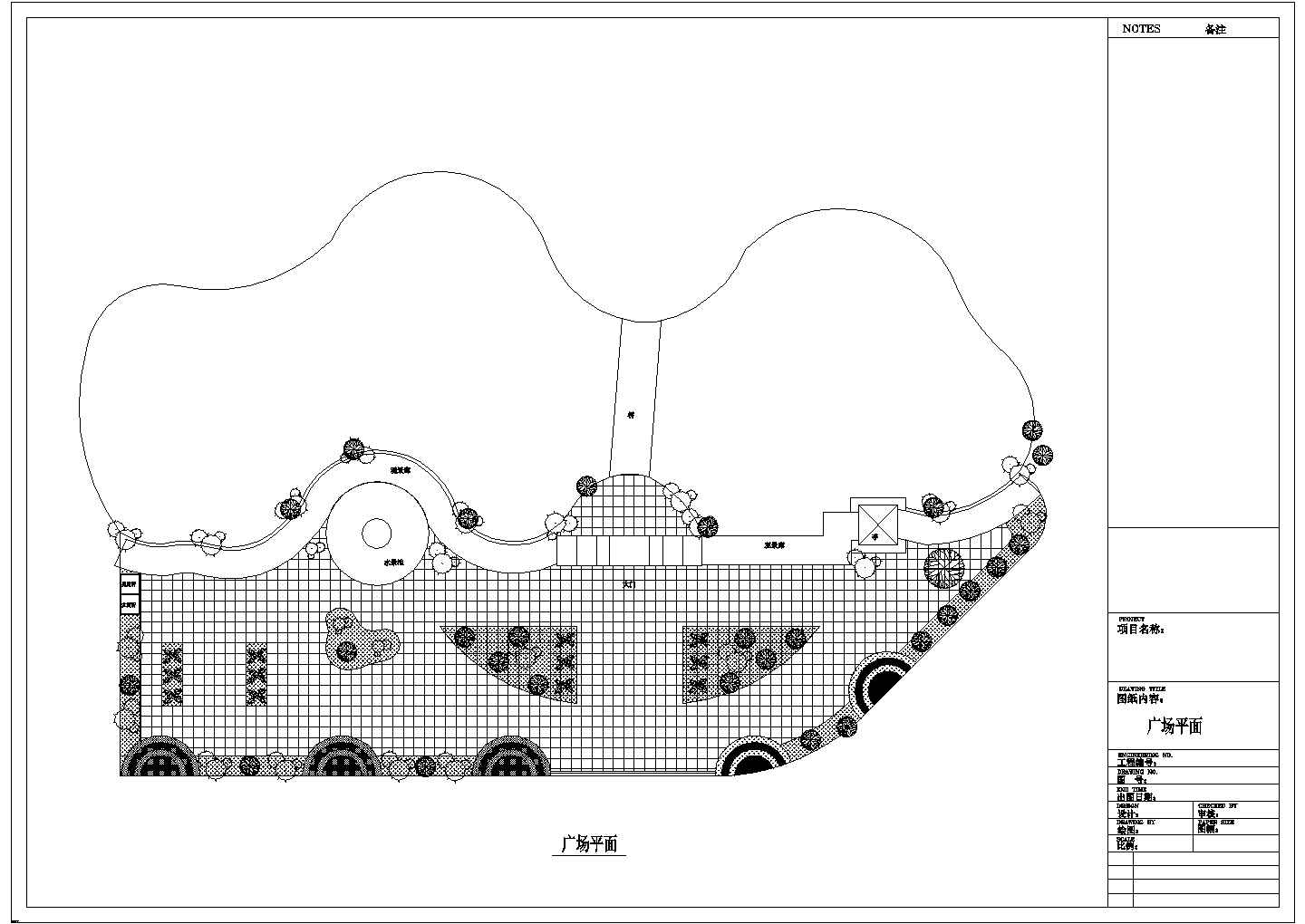 某地区小型桥广场建筑结构详细设计方案施工CAD图纸