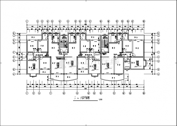 6层砖混住宅楼2梯3户建筑结构设计施工cad图纸-图二