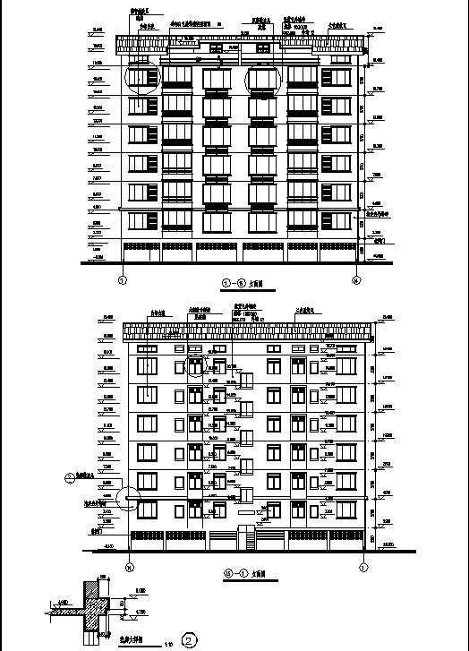 德奕住宅小区7层砖混住宅楼建筑结构设计施工cad图纸，含设计说明_图1