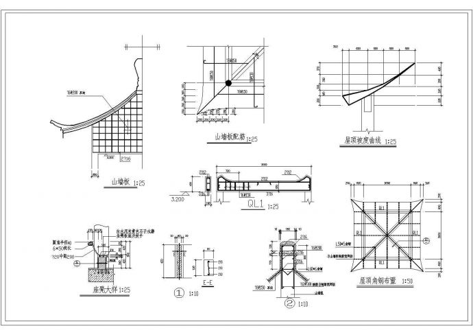 某仿古小型四角亭建筑全套详细设计方案施工CAD图纸_图1
