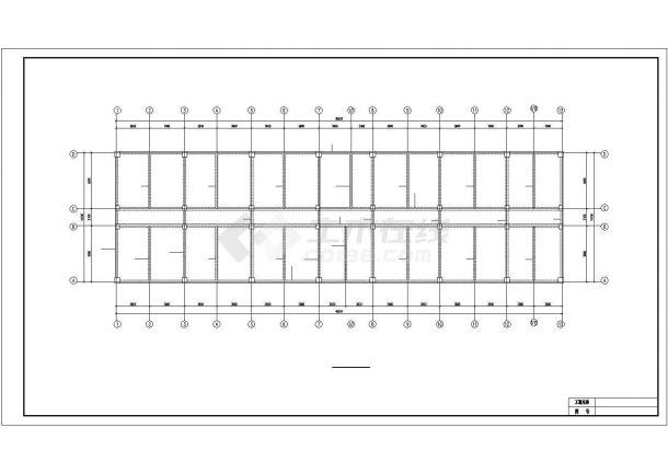 2072平米三层框架办公楼建筑结构毕业设计CAD图纸（含计算书pdf）-图二