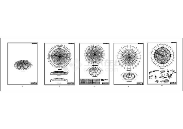 [广东]72米大跨度弦支穹顶结构体育馆结构设计施工图纸-图一