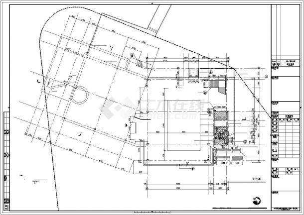 常州某三层钢框架结构售楼处建筑设计CAD图纸（含结构图）-图一