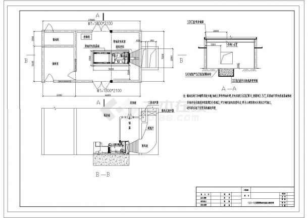 某发电机房CAD大样设计完整设计图-图一